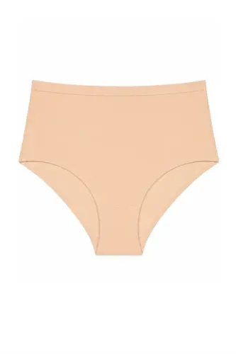 Women's High Waist Briefs Nude 6-Pack Cotton Spandex Flexible Comfortable Underwear - BÜYÜKBEDENIZ (1)