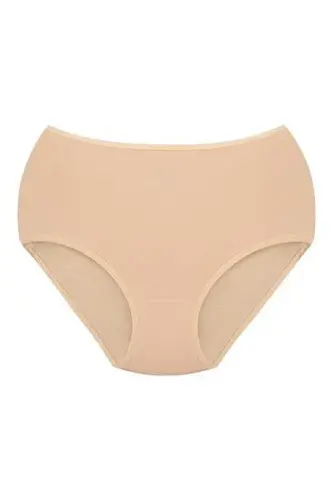 Women's High Waist Cotton Brief Panties 3-Pack Colorful Stretch Fabric - 4