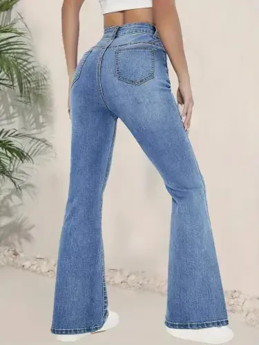 Women's High Waist Flared Jeans - BÜYÜKBEDENIZ (1)