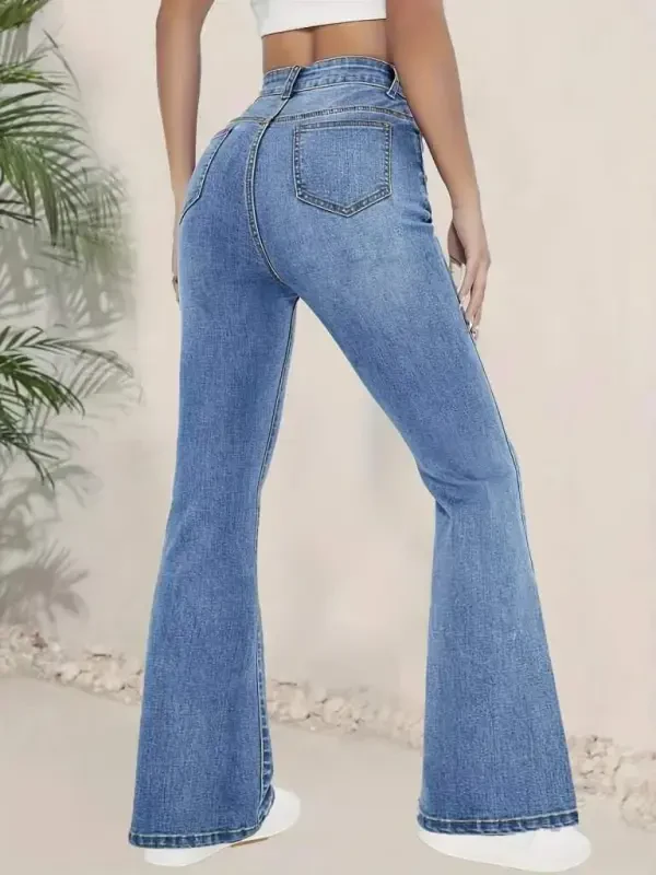 Women's High Waist Flared Jeans - 2