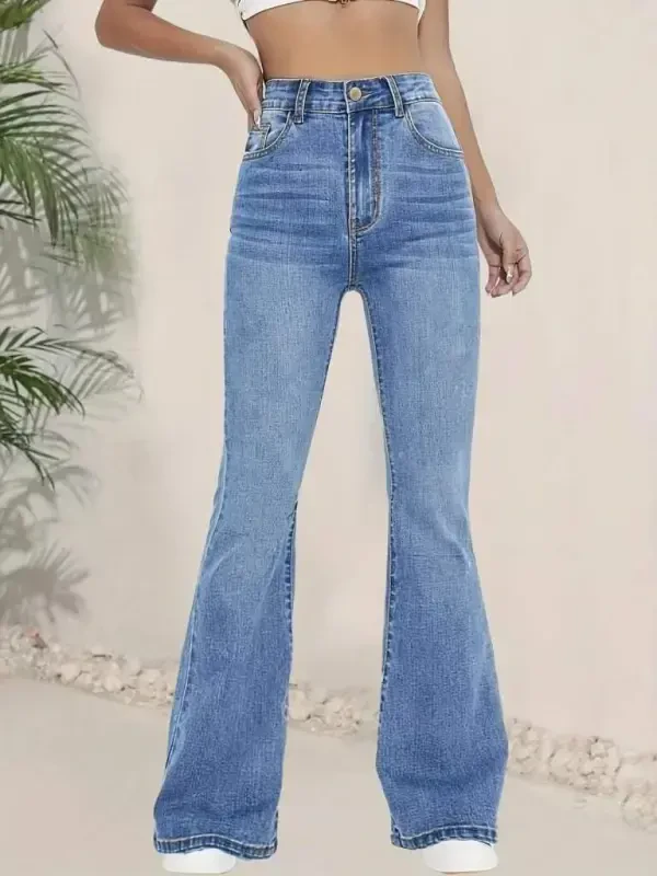 Women's High Waist Flared Jeans - 4