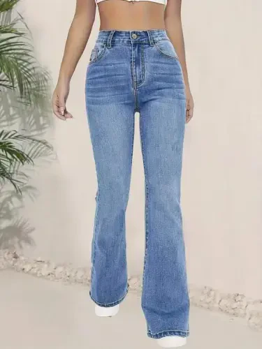 Women's High Waist Flared Jeans - 5