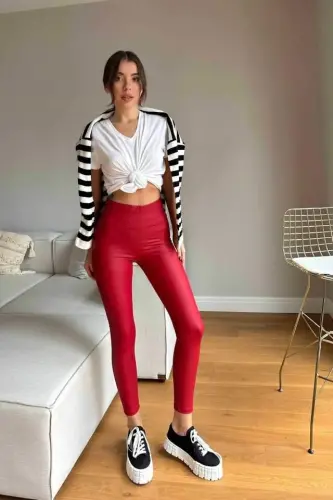 Women's High Waist Fleece Lined Opportunity Product Shaping Leggings - 8