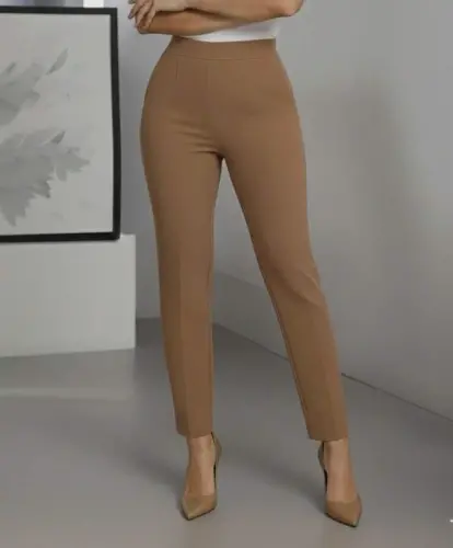 Women's High Waist Imported Crepe Pants - 1
