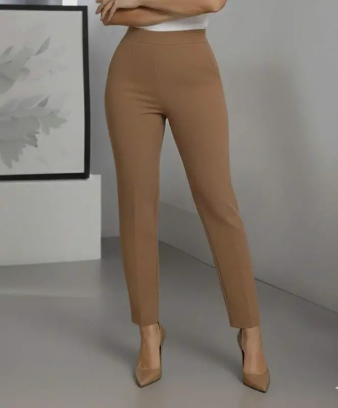 Women's High Waist Imported Crepe Pants - 1