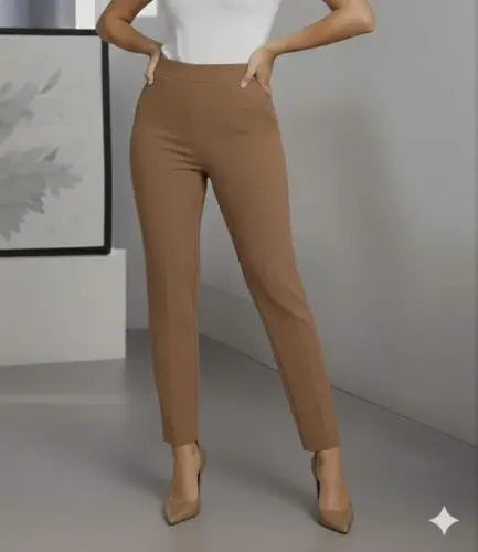 Women's High Waist Imported Crepe Pants - 10