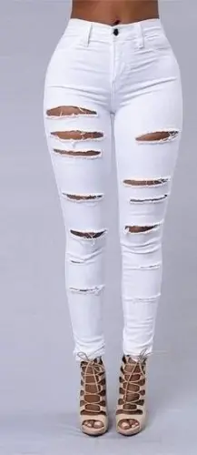 Women's High Waist Laser Ripped Patterned Jeans - BÜYÜKBEDENIZ (1)