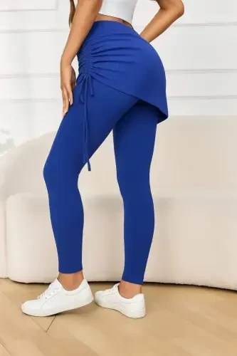 Women's High Waist Side Ruched Bottom Long Corset Legging Skirt - 3