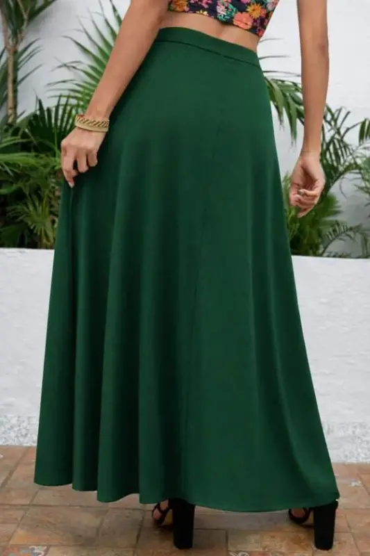 Women's High Waist Side Slit Long Sandy Skirt - 3