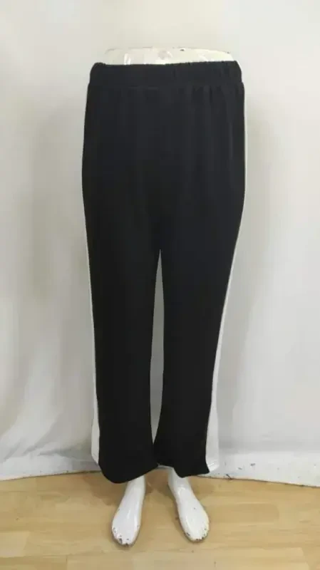 Women's High Waist Side Stripe Detailed Slit Viscose Two Thread Pants - 6