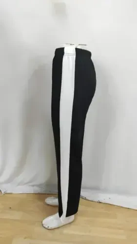 Women's High Waist Side Stripe Detailed Slit Viscose Two Thread Pants - 7