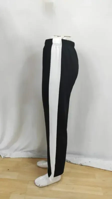 Women's High Waist Side Stripe Detailed Slit Viscose Two Thread Pants - 7