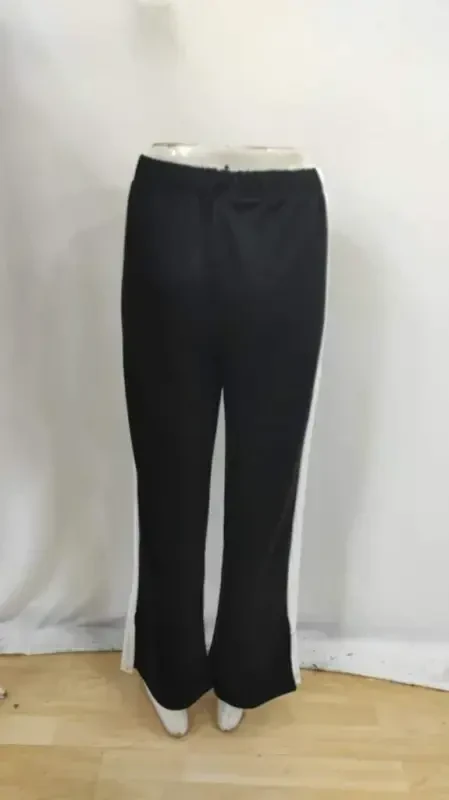 Women's High Waist Side Stripe Detailed Slit Viscose Two Thread Pants - 8