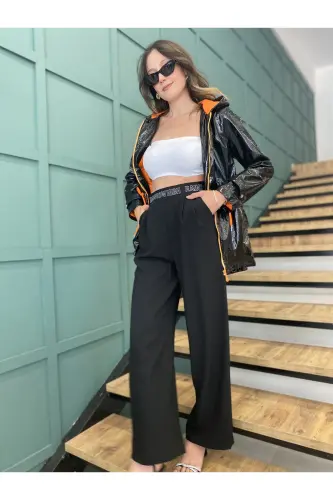 Women's High Waist Wide Leg Trousers - 4
