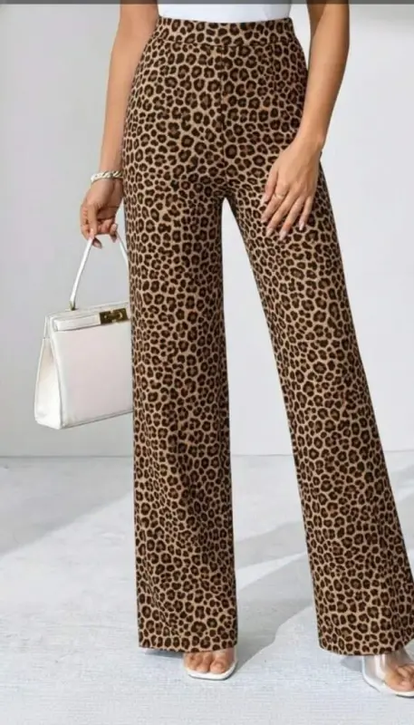 Women's High Waisted Flared Scuba Trousers - 1