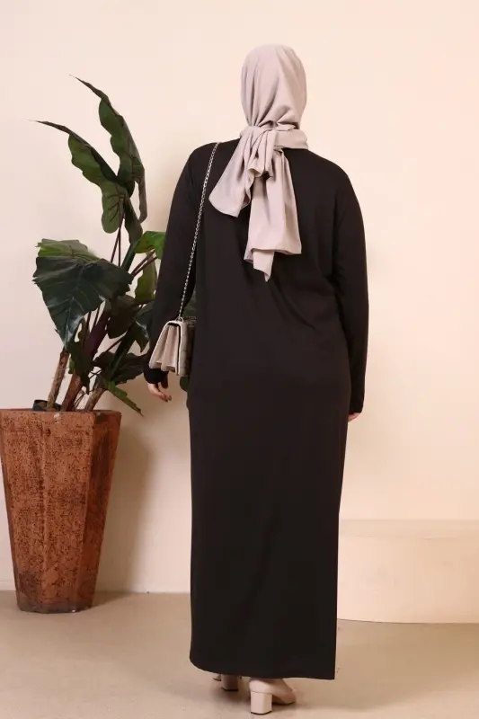 Women's Hijab One Piece Zippered Prayer Dress Khaki-Khaki - 7