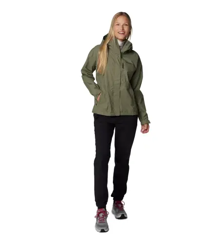 Women's Hikebound II Hooded Waterproof Jacket-Stone Green - 6