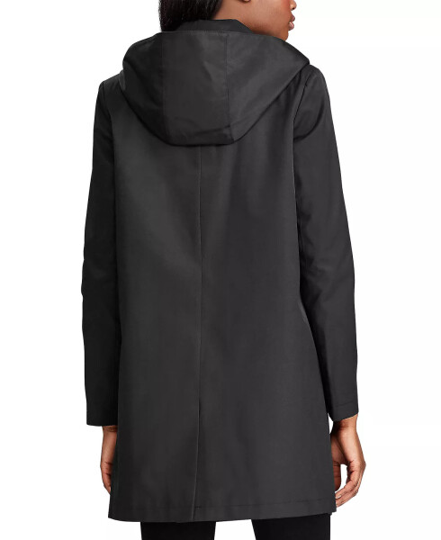 Womens Hooded A-Line Raincoat Black - 2