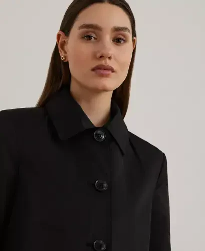 Womens Hooded A-Line Raincoat-Black - LAUREN RALPH LAUREN (1)