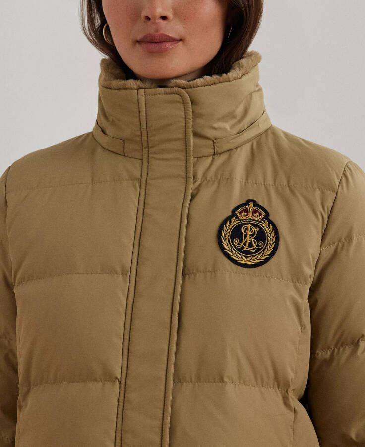 Women's Hooded Crest Puffer Coat Birch Tan - 3