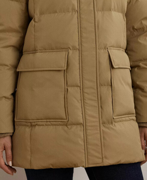 Women's Hooded Crest Puffer Coat Birch Tan - 4