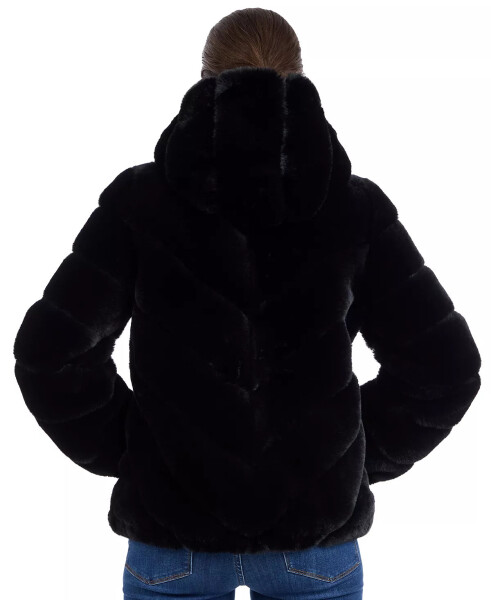 Women's Hooded Faux-Fur Coat Black - 2