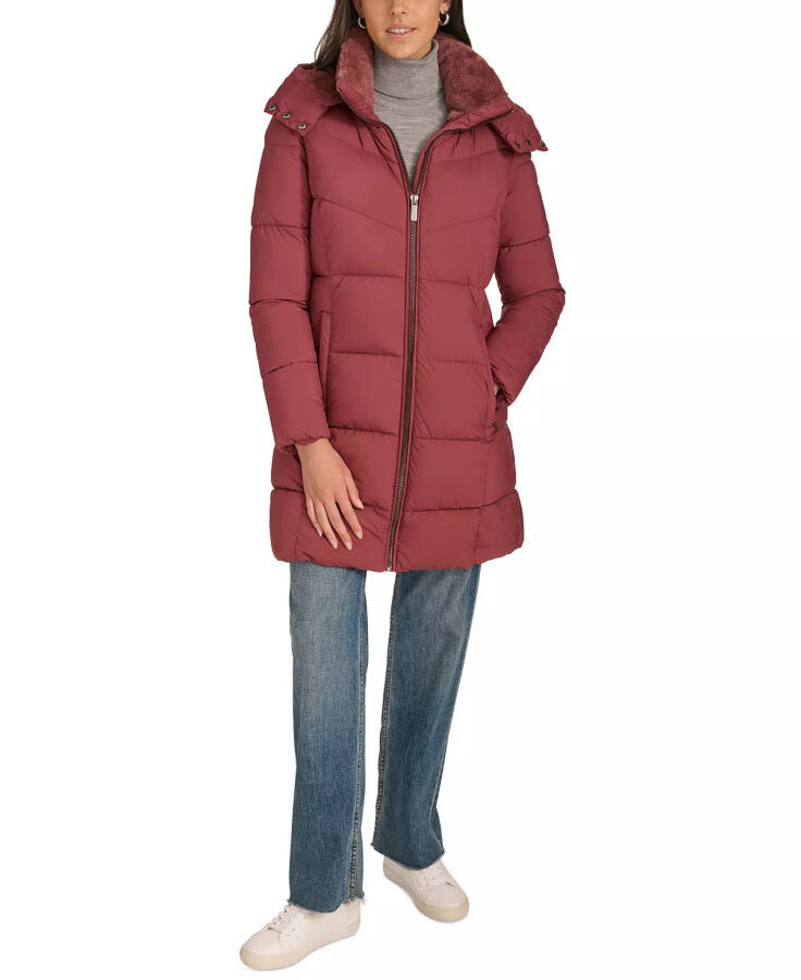 Women's Hooded Faux-Fur-Lined Midi Puffer Coat Sonoma - 8