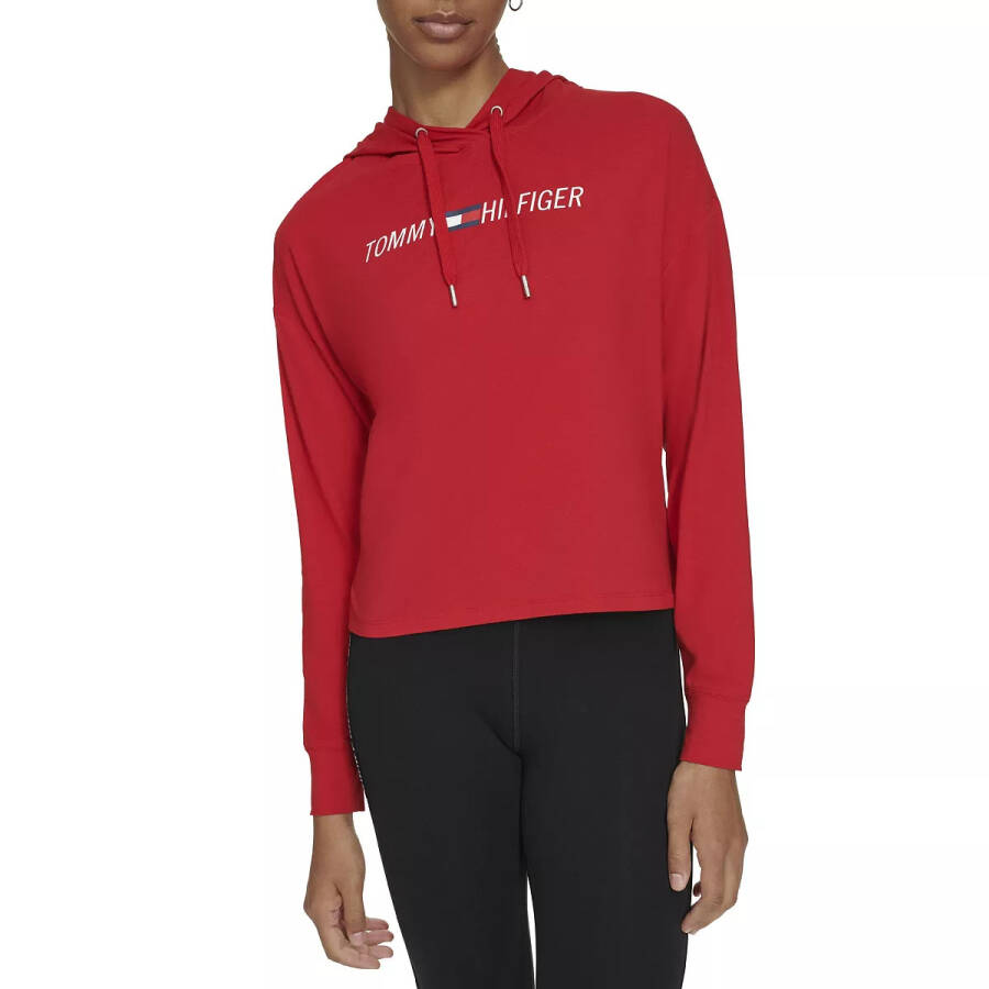 Women's Hooded Long Sleeve Logo T-Shirt Rich red - 1