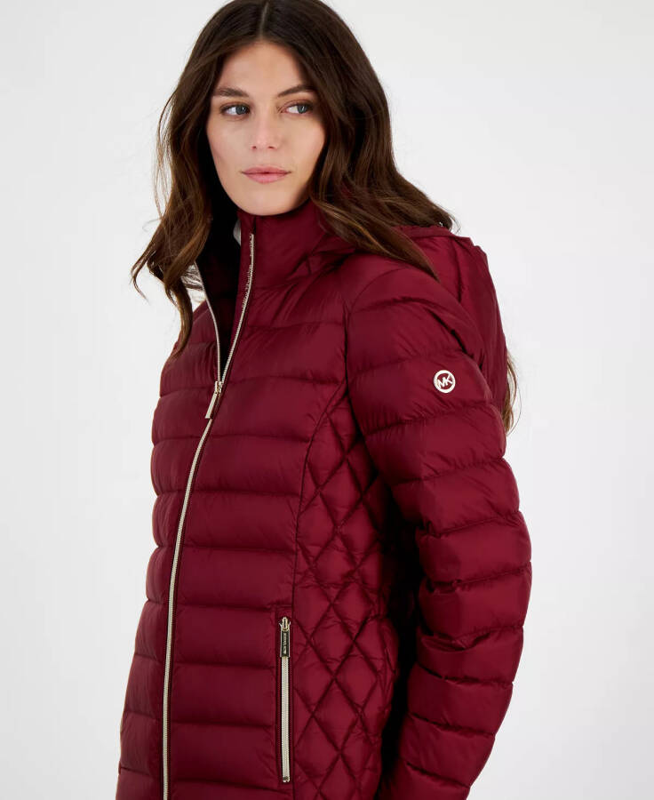 Women's Hooded Packable Down Puffer Coat, Created for Modazone Dark Brandy - 3