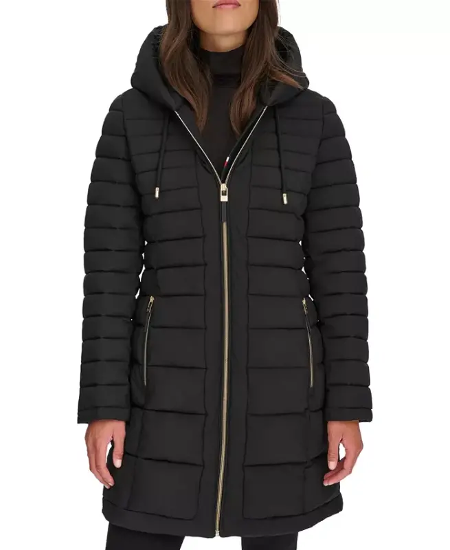 Women's Hooded Packable Puffer Coat - 1
