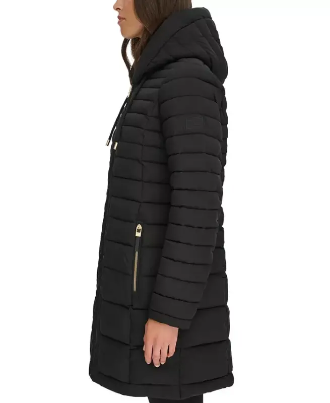 Women's Hooded Packable Puffer Coat - 3