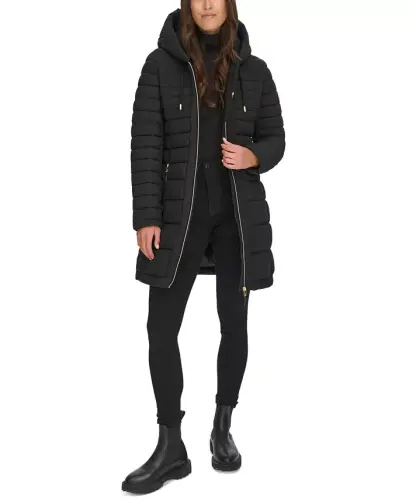 Women's Hooded Packable Puffer Coat - 5