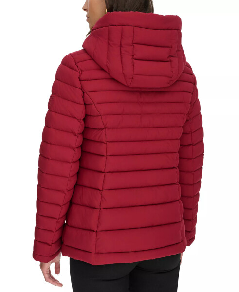 Women's Hooded Packable Puffer Coat Rouge - 2