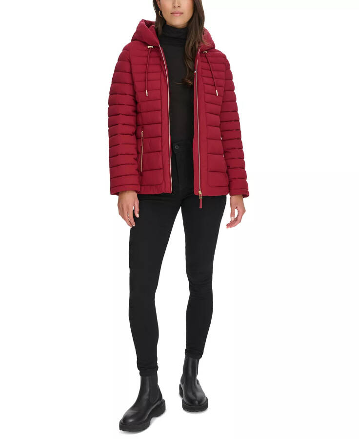 Women's Hooded Packable Puffer Coat Rouge - 6