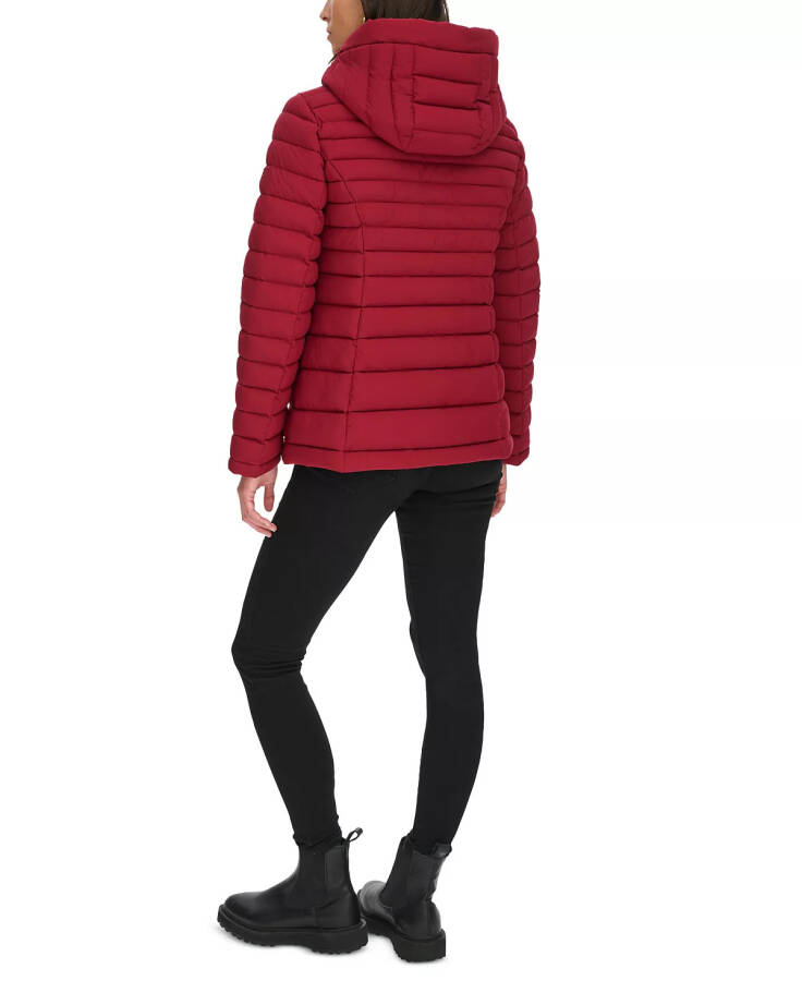 Women's Hooded Packable Puffer Coat Rouge - 7