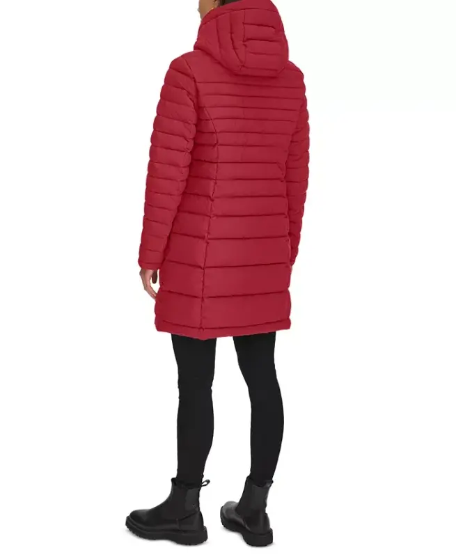 Women's Hooded Packable Puffer Coat - Rouge - 7
