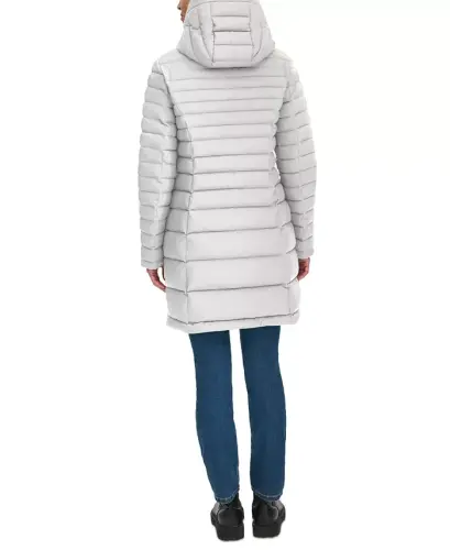Women's Hooded Packable Puffer Coat - White Sand - 7