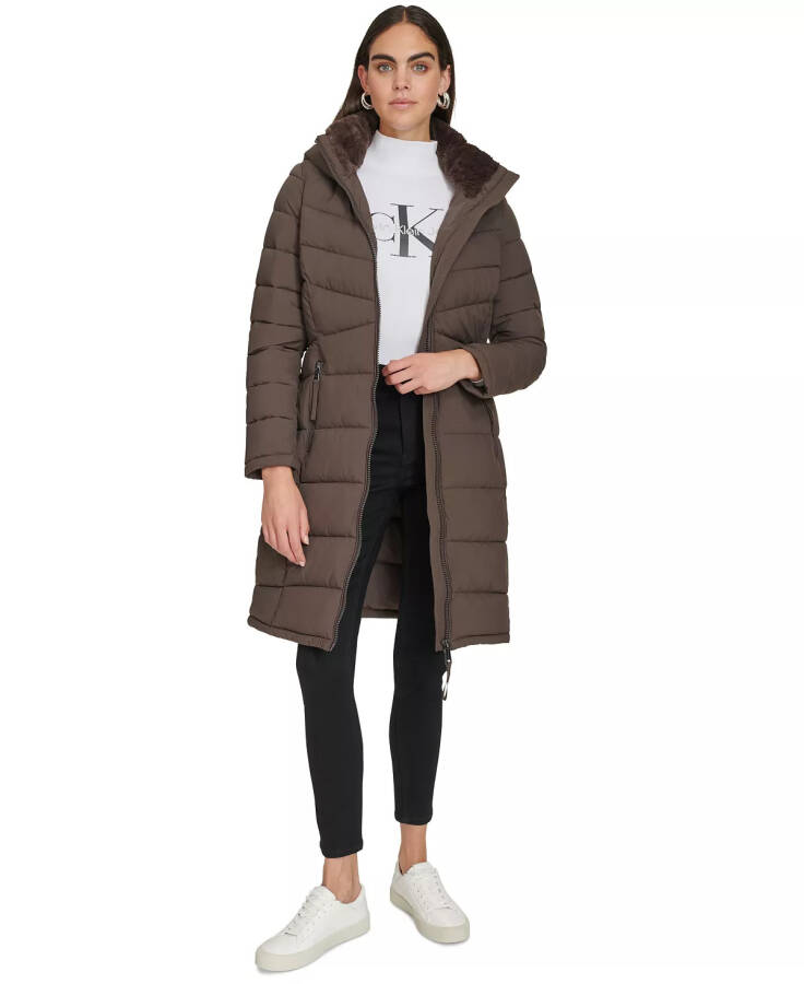 Women's Hooded Puffer Coat Mulch - 5