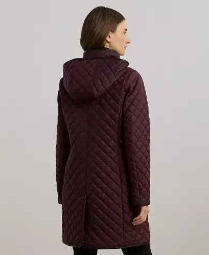 Women's Hooded Quilted Coat-Dark Garnet - LAUREN RALPH LAUREN (1)