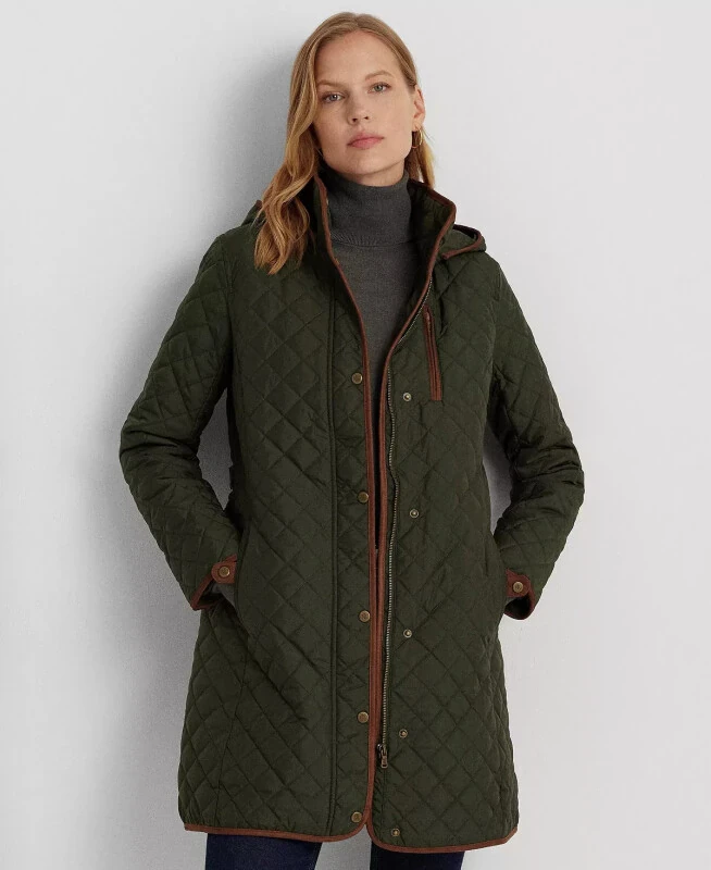 Women's Hooded Quilted Coat-Litchfield Loden - LAUREN RALPH LAUREN