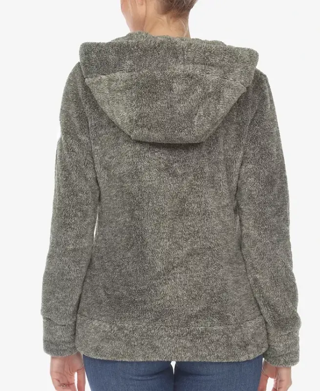 Women's Hooded Sherpa Jacket - 2