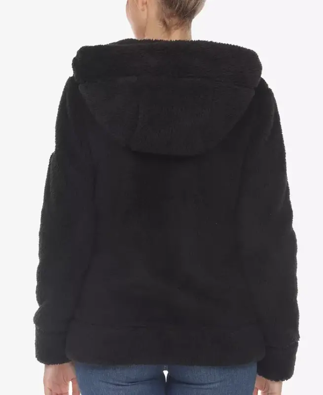 Women's Hooded Sherpa Jacket - 2