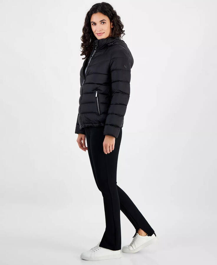 Women's Hooded Shine Packable Down Puffer Coat, Created for Modazone Black - 3