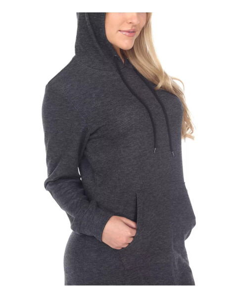 Women's Hoodie Sweatshirt Dress Charcoal - 4