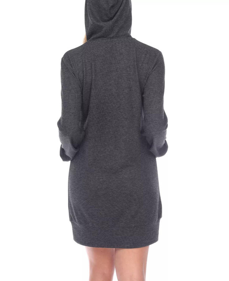 Women's Hoodie Sweatshirt Dress Charcoal - 5