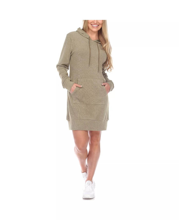 Women's Hoodie Sweatshirt Dress Light Green - 1