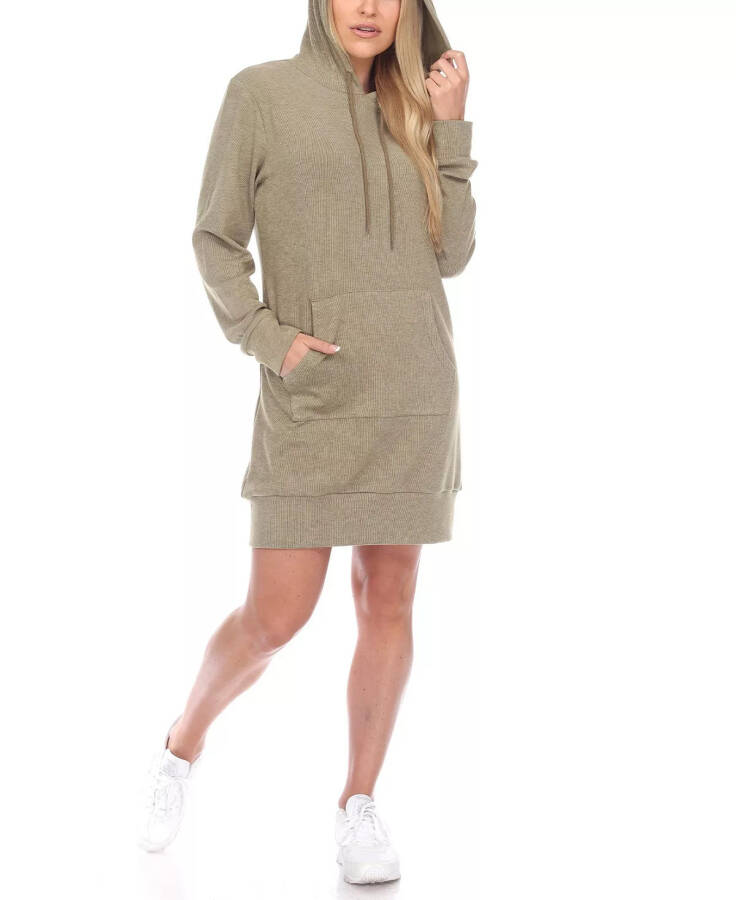 Women's Hoodie Sweatshirt Dress Light Green - 2