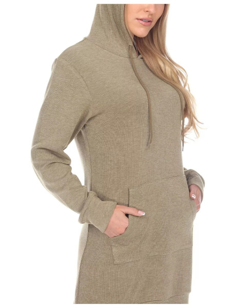 Women's Hoodie Sweatshirt Dress Light Green - 4