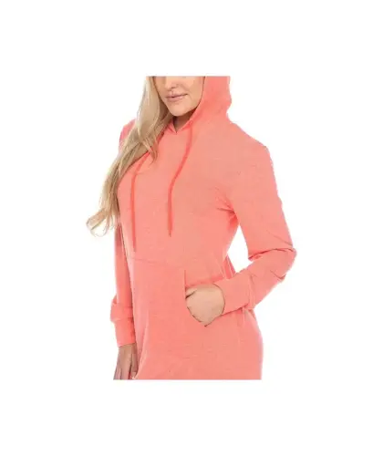 Women's Hoodie Sweatshirt Dress - Light Pink - 3