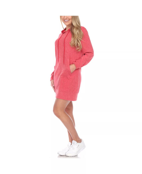 Women's Hoodie Sweatshirt Dress Medium Red - 2